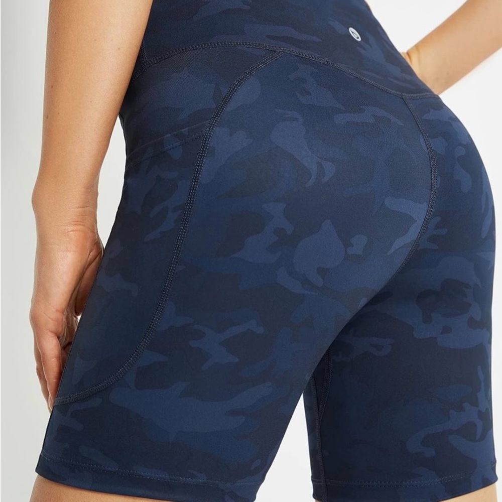 Baleaf Blue Bike Shorts High-Waisted Fitted 6” length - Picture 4 of 7